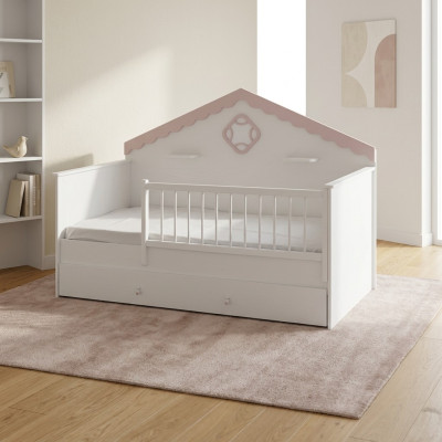 Parco giochi per bambini, lettino, lettino per bambini, culla bianca in legno, letto moderno.