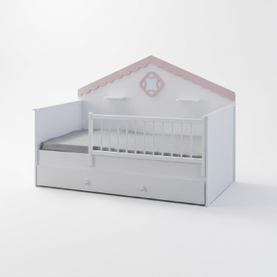 Parco giochi per bambini, lettino, lettino per bambini, culla bianca in legno, letto moderno.