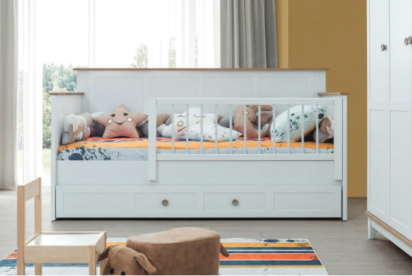 Lettino per bambini Recinto per bambini Lettino Culla Bianco Legno Letto Moderno