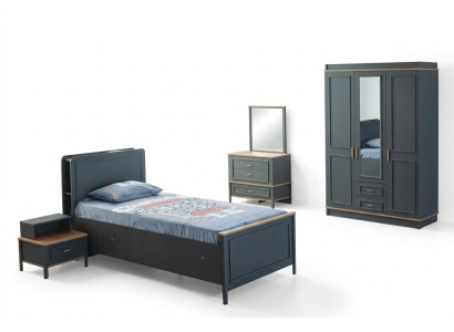 Letto per bambini Camera per bambini Mobili per bambini Set completo Letto Grigio Legno 5 pezzi