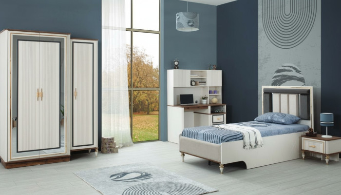 Letto per bambini completo mobili per bambini letto per bambini in legno bianco set moderno 4 pezzi
