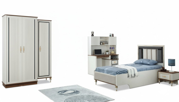 Letto per bambini completo mobili per bambini letto per bambini in legno bianco set moderno 4 pezzi