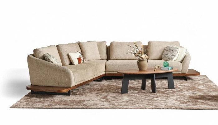 Divano angolare con imbottitura a forma di L divano divano da salotto divani beige moderni.