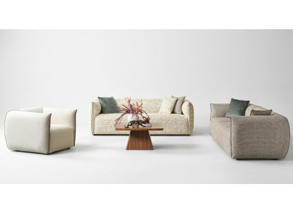 Divano set tre posti poltrona divano in tessuto beige divano in tessuto a quattro posti 4+3+1.