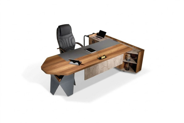 Scrivania da ufficio Scrivania Angolare Tavolo da Lavoro Ufficio Legno Marrone