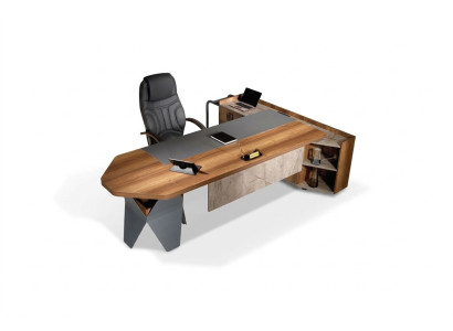 Scrivania da ufficio Scrivania Angolare Tavolo da Lavoro Ufficio Legno Marrone