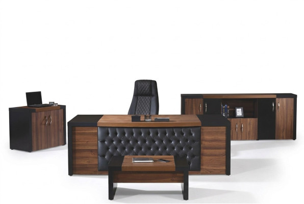 Scrivania da ufficio Mobili da ufficio Ufficio completo Set scrivania 4 pezzi Legno Marrone Ufficio