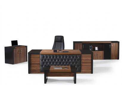 Mobili per ufficio Studio Scrivania Tavolo da ufficio Set 4 pezzi Legno Marrone