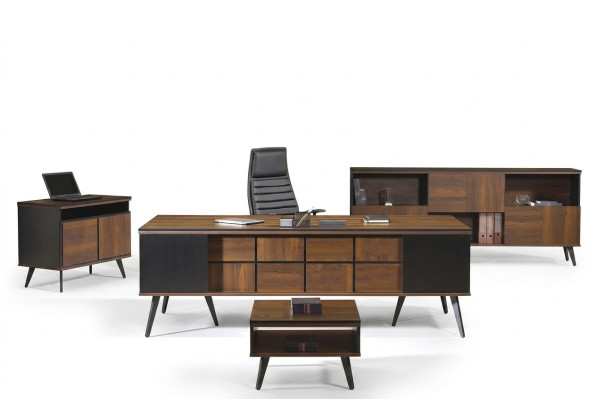 Mobili per l'ufficio completi Scrivania Scrivania da ufficio 4 pz Legno Marrone