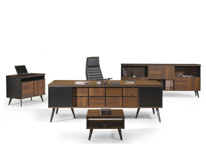 Mobili per l'ufficio completi Scrivania Scrivania da ufficio 4 pz Legno Marrone