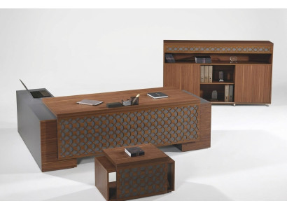 Tavolo d'angolo per ufficio Set completo di scrivania per ufficio 3 pezzi in legno marrone Mobili da ufficio