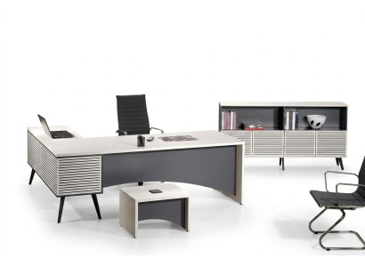 Scrivania d'angolo per ufficio Set scrivania da ufficio completa in legno 3 pezzi Mobili da ufficio bianchi Nuovo