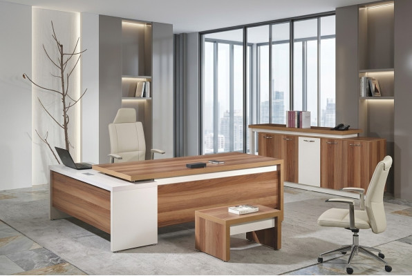 Mobili per ufficio completi Scrivania ad angolo 3 pezzi Legno Marrone Mobili da ufficio