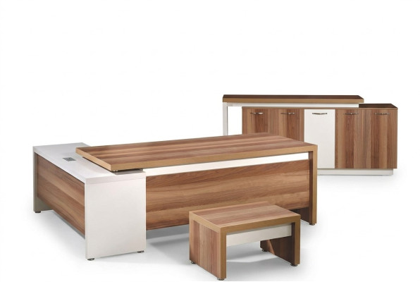 Mobili per ufficio completi Scrivania ad angolo 3 pezzi Legno Marrone Mobili da ufficio