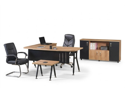 Mobili per computer per ufficio Scrivania Mobili per ufficio Tavolo 3 pezzi Set in legno Nero