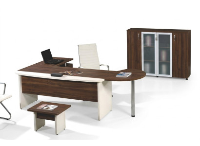 Set di mobili da ufficio classici 3 pezzi Tavolo da angolo per ufficio completo in legno marrone