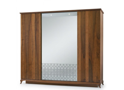 Armadio guardaroba Armadio Armadio in legno Marrone Specchio Armadio da camera da letto