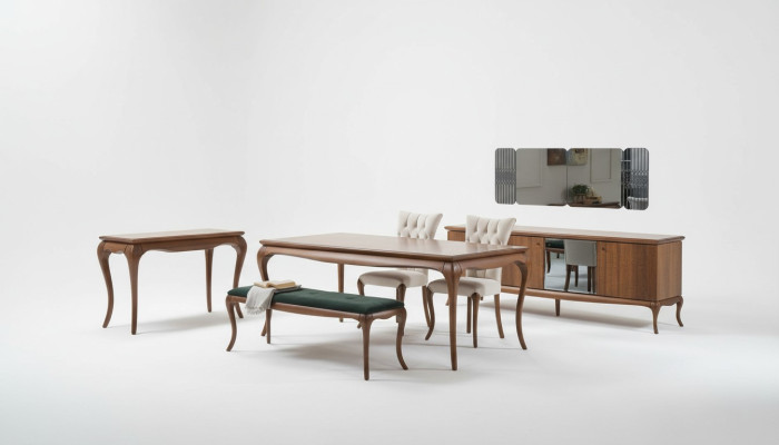 Gruppo da pranzo Mobili da sala da pranzo Angolo pranzo Set da pranzo 8 pezzi Legno Marrone Tavolo