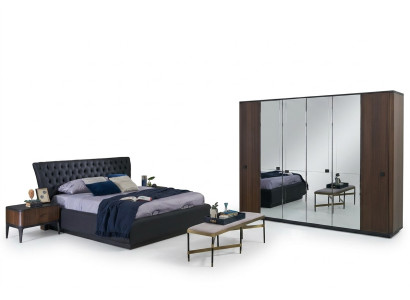 Set di lenzuola per letto matrimoniale 4 pezzi con cornice del letto nero nuovo