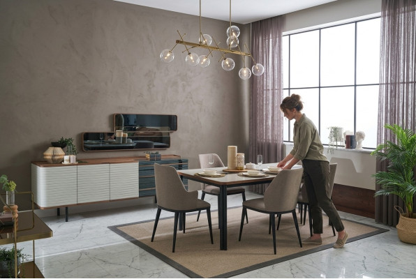 Sala da pranzo Set tavolo e sedie Mobili da sala da pranzo Angolo pranzo 7 pezzi Legno Bianco