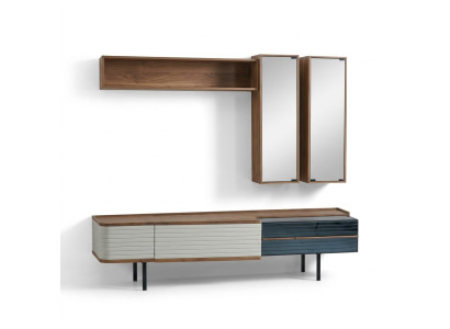 Mobile porta TV stand RTV Lowboard credenza in legno marrone mobile TV moderno