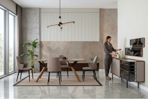 Mobili da sala da pranzo Angolo pranzo Sala da pranzo Set da pranzo 9 pezzi Legno Beige Set  Mobili da sala da pranzo Angolo pranzo Sala da pranzo Set da pranzo 9 pezzi Legno Beige Set