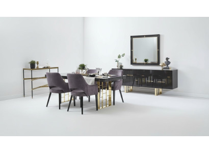 Lussuoso angolo pranzo sala da pranzo gruppo di sedie mobili sala da pranzo Set 9 pezzi legno nero