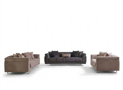 Set di divani in tessuto completo, divano imbottito beige, set di 4 pezzi