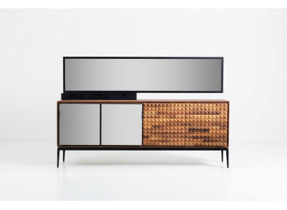 Mobile d'appoggio con specchio credenza armadio in legno marrone sala da pranzo