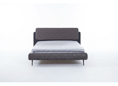 Letto matrimoniale 160 cm telaio letto grigio tessuto moderno posto letto.