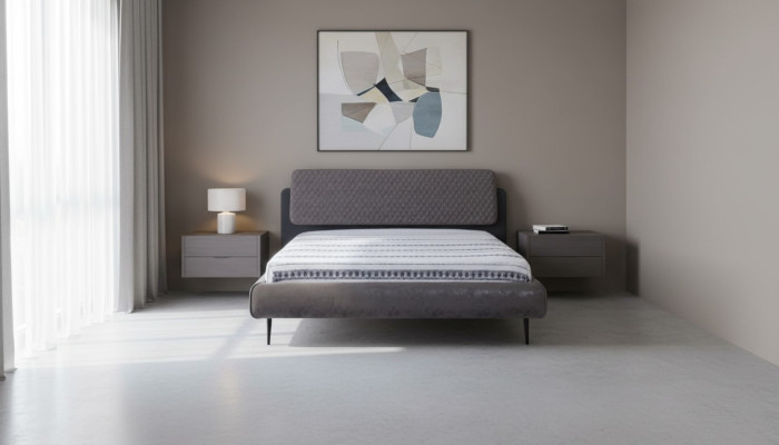 Telaio letto matrimoniale Letto Letti Letto 180 cm Grigio Tessuto Moderno Luogo di riposo