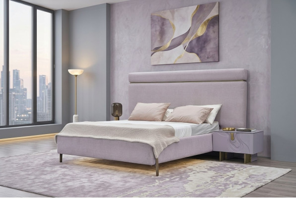 Letto matrimoniale Set completo di mobili da camera da letto Letto Rosa di lusso 3 pezzi in legno