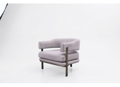 Poltrona monoposto in stoffa moderna grigia per il salotto.