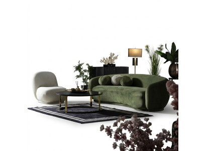 Set di divani in tessuto moderni, divano imbottito verde 2 pezzi.   Set di divani in tessuto moderni, divano imbottito verde composto da 2 pezzi.