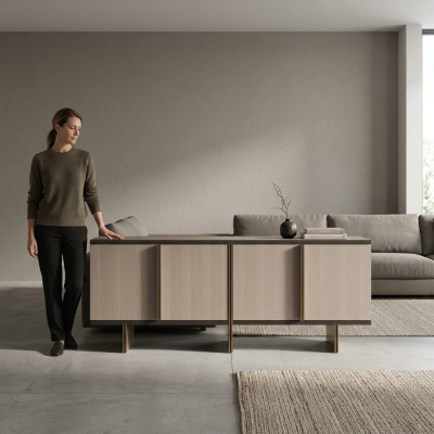 Mobile buffet credenza cassettiera legno sala da pranzo beige armadio mobile in legno
