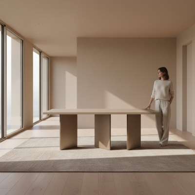 Tavolo da pranzo tavolo da pranzo tavolo sala da pranzo legno beige moderno mobili tavoli