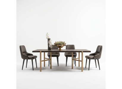 Gruppo da pranzo angolo pranzo sala da pranzo 7 pezzi tavolo sedie marrone mobili da sala da pranzo