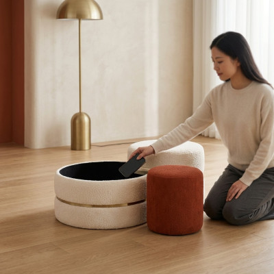 Gruppo poggiapiedi Pouf Sedile 3 pezzi Set Pouf Tavolino Pouf Moderno Tavolo