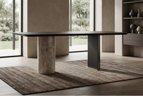 Tavolo da pranzo tavolo da pranzo tavolo sala da pranzo legno marrone 220 cm moderno