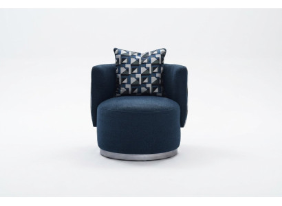 Poltrona reclinabile blu in stile moderno con rivestimento in tessuto.