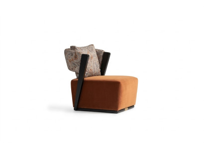 Poltrona poltrona da cocktail poltrona relax arancione tessuto moderno seduta
