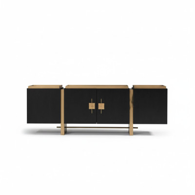 Mobiletto credenza mobiletto credenza in legno nero design moderno in oro