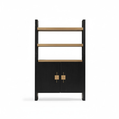 Armadio con scaffali Armadio in legno Armadi in legno Nero Design Oro Nuovo