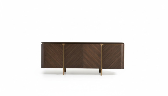 Mobile credenza comò armadio in legno marrone.