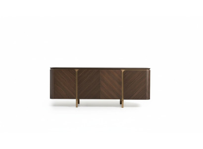 Mobile credenza comò armadio in legno marrone.