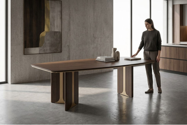 Tavolo da pranzo Sala da pranzo Tavolo da pranzo Legno Marrone Mobili da sala da pranzo