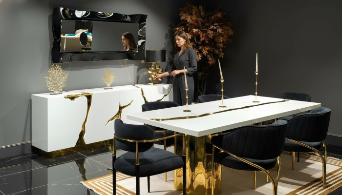 Mobili da sala da pranzo Set da pranzo Angolo pranzo Tavolo da pranzo di lusso Sedie Bianco 9 pezzi Legno Mobili da sala da pranzo, set da pranzo, angolo pranzo, tavolo da pranzo di lusso, sedie bianche, 9 pezzi, in legno.
