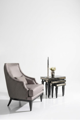 Sedie complete da salotto tavolini set da 4 pezzi poltrona grigia
