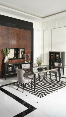 Grande tavolo da pranzo, set da pranzo, sala da pranzo, tavolo da pranzo, sedie 10 pezzi nero legno