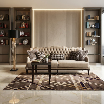 Soggiorno set divano 3 posti Tavolino Chesterfield divano imbottito grigio